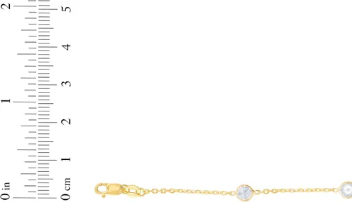 Miniatura 4 de Floreo Pulsera o tobillera redonda de oro amarillo de 14 quilates con piedra natal de 0.157 in