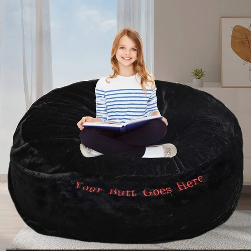 Miniatura 28 de Puf para adultos y niños sin relleno, sofá perezoso suave y redondo, funda de sofá de puf clásico, saco de amor para dormitorio, silla de lectura