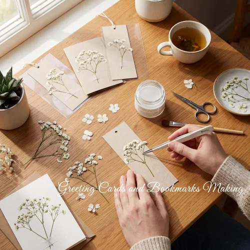 Miniatura 5 de 48 mini flores naturales secas prensadas para el aliento del bebé para decoración de pasteles, invitaciones de boda, flor de gypsophila seca real