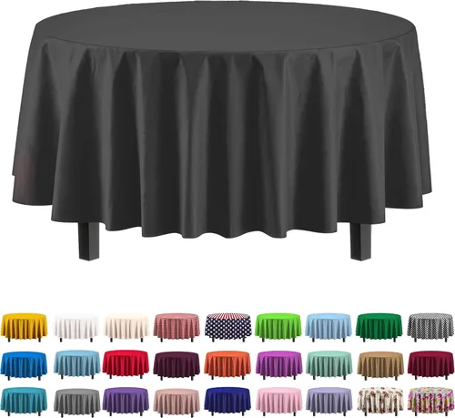 Miniatura 49 de Party Solids Paquete de 4 manteles de plástico color azul aguamarina, 54 x 108 pulgadas, mantel desechable para fiestas y pícnics