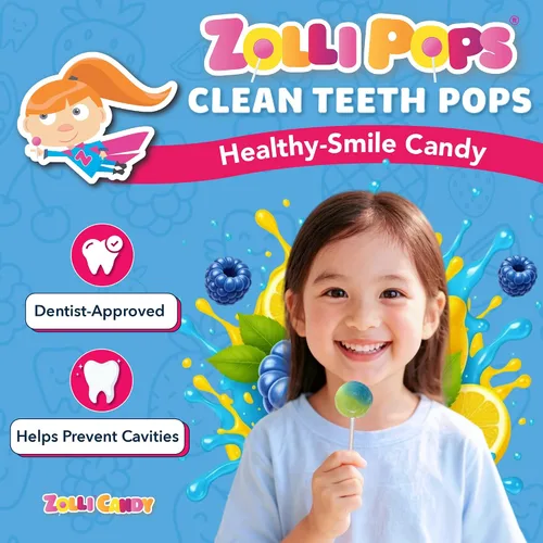 Miniatura 2 de Zollipops Clean Teeth Pops - Caramelos sin azúcar con xilitol, paletas sin colorantes, aptos para dieta cetogénica y diabética, golosinas aprobadas