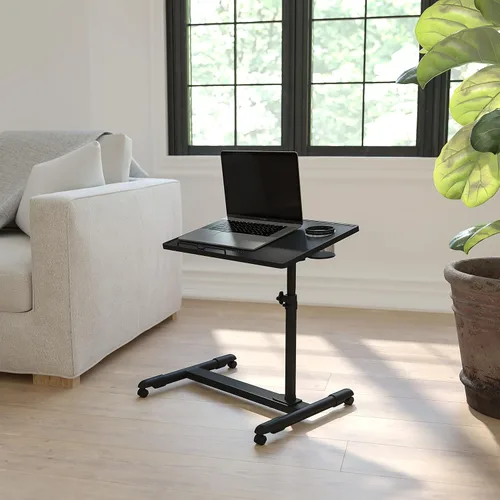 Miniatura 2 de Flash Furniture Macon - Escritorio para computadora móvil de acero de altura ajustable