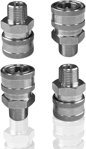 Miniatura 8 de Essential Washer Acero inoxidable de 1.2 in de conexión rápida macho NPT Arandela a presión Conexiones de conexión rápida 5000 PSI Juego de 2