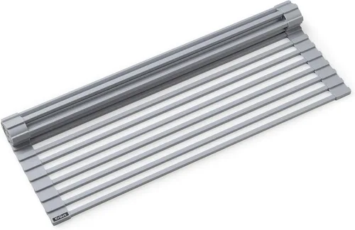 Miniatura 15 de Kraus Multiusos Escurreplatos Enrollable para Fregadero con Colador y Esterilla en Aqua, KRM-11AQ