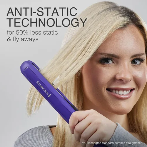 Miniatura 2 de Remington Plancha plana de 1 pulgada, alisador de pelo con tecnología antiestática, calentamiento de 30 segundos y apagado automático de 60 minutos