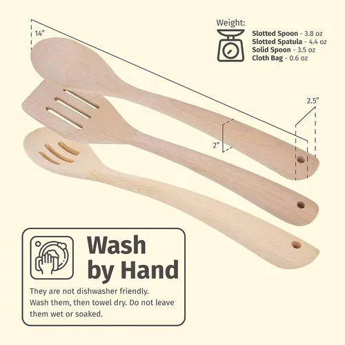 Miniatura 5 de PrintSupremacy - Utensilios de cocina personalizados de madera de haya, utensilios de cocina de madera antiadherente, utensilios de cocina, juego
