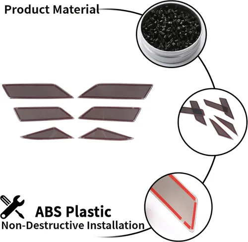 Miniatura 6 de Sekhyna Lámpara trasera trasera color negro ahumado, parche ABS 4 piezas compatible con Corvette C8 Stingray 2020-2023 cubierta de luz trasera