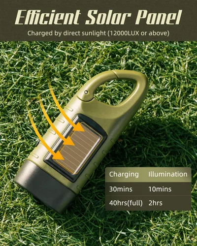 Miniatura 6 de SEANCHEER Linternas solares de manivela, linterna LED compacta recargable de emergencia, linterna de supervivencia de mano, linterna de dinamo