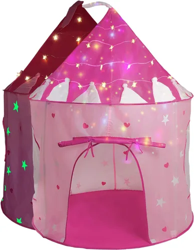 Miniatura 6 de Tienda de campaña y luces para niños, casa de juegos de castillo para niños, 41 x 53 pulgadas