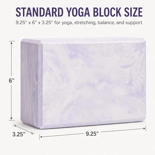 Miniatura 3 de Bloque de yoga – Bloque de ejercicio de espuma de alta densidad para yoga, pilates, estiramiento y meditación – antideslizante, ligero y duradero