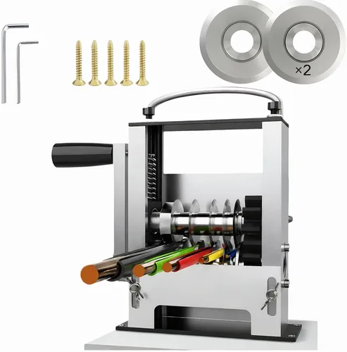 cjc Máquina peladora de cables 2 en 1, 6 canales y 5 cuchillas, manual y perforadora para cables de chatarra de 0.12 a 0.67 pulgadas (3 a 0.669 in),
