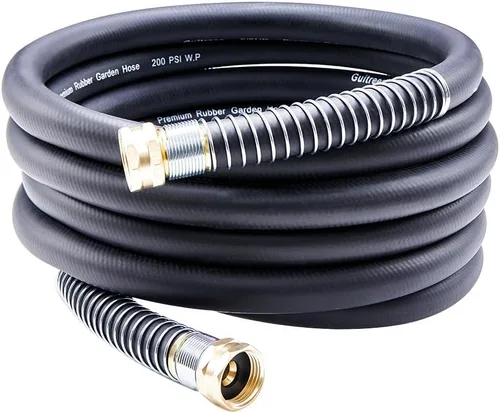 Miniatura 57 de Guitrees Leader Manguera de jardín de 15 pies x 5/8 pulgadas, manguera de agua corta resistente, accesorios macho a hembra, trenzado de cinco capas