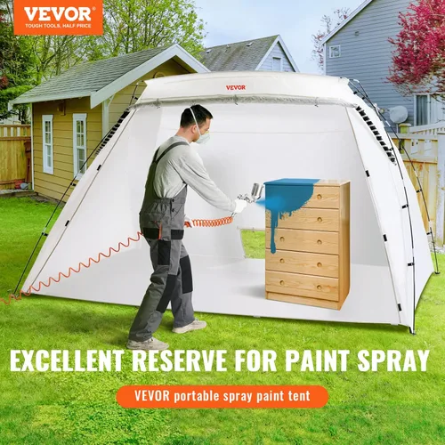 Miniatura 2 de VEVOR Cabina de pintura portátil, tienda de campaña de pintura en aerosol más grande de 10 x 7 x 6 pies con pantalla integrada de piso y malla
