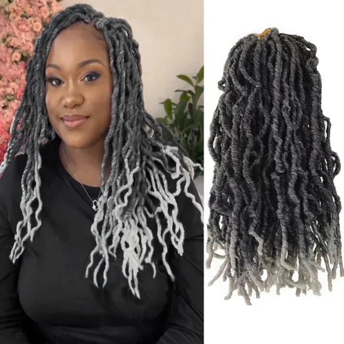 Miniatura 16 de Rastas cortas de ganchillo de pelo sintético de 14 pulgadas, 8 paquetes, nuevas rastas onduladas de ganchillo, trenzas de diosa suaves de ganchillo