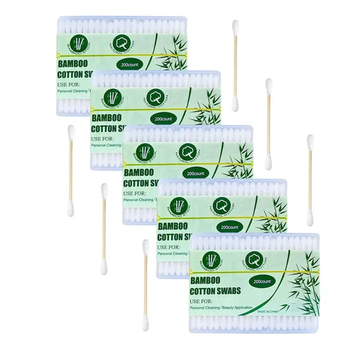 Miniatura 13 de Hisopos de algodón con palos de madera/brote de algodón biodegradable 1125pcs