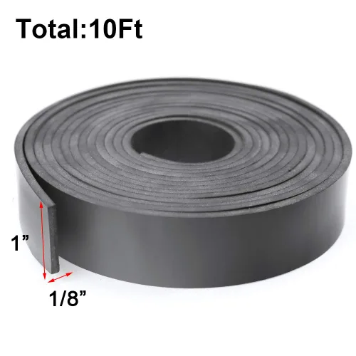 Miniatura 2 de DGSL Tiras de Goma de Neopreno de 1" de Ancho x 1/8" de Grosor x 10' de Largo, Láminas de Goma Sólida, Rollos y Tiras para Uso en Juntas