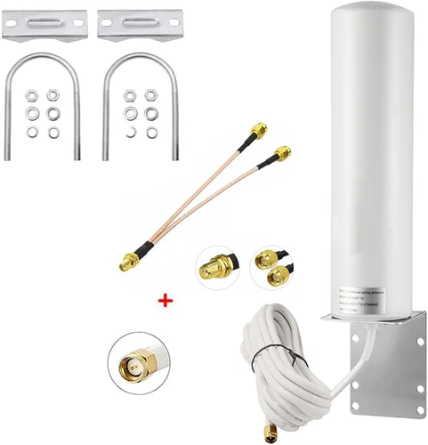 Alta ganancia 10dBi SMA macho banda ancha 3G/4G LTE módems, enrutadores y potenciadores de celda Antena de montaje fijo omnidireccional al aire