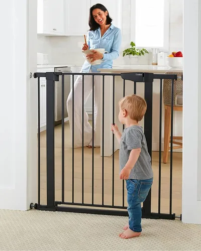 Cumbor Puerta de bebé extra alta de 36 pulgadas para escaleras, puerta para perros de 29.7-40.6 pulgadas de ancho para puertas, puertas de mascotas