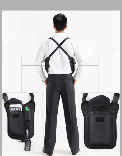 Miniatura 2 de Bolsa de hombro oculta para las axilas antirrobo, bolsillo oculto, multiusos, para hombres y mujeres, doble almacenamiento, bolsa de axila, bolsa