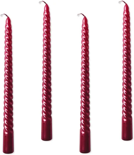 Kemladio Vela, 4 velas cónicas rojas sin perfume de 10 pulgadas, 8 horas de tiempo de combustión, cena, Halloween Rojo
