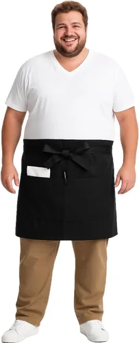 Urby Delantales de cintura/medio para mujer con bolsillos talla grande delantal XL XXL o cintura W40+, mandiles para mujer para trabajo