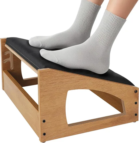 Miniatura 9 de Reposapiés ergonómico, 4 alturas ajustables, reposapiés debajo del escritorio, almohadillas suaves, reposapiés para oficina, mejora la postura