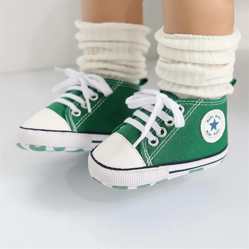Miniatura 3 de KIDSUN - Zapatos deportivos unisex de caña alta para bebés, mezclilla de lona, suela antideslizante, suaves, para los primeros pasos
