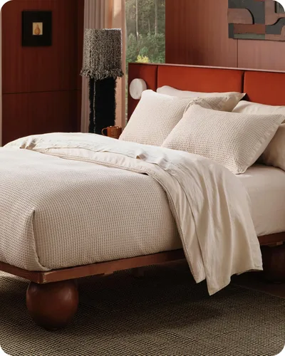 Miniatura 8 de Bedsure Funda de edredón de algodón tamaño King – 100% algodón tejido gofre, funda de edredón beige tamaño King, GentleSoft™ y juego de ropa de cama