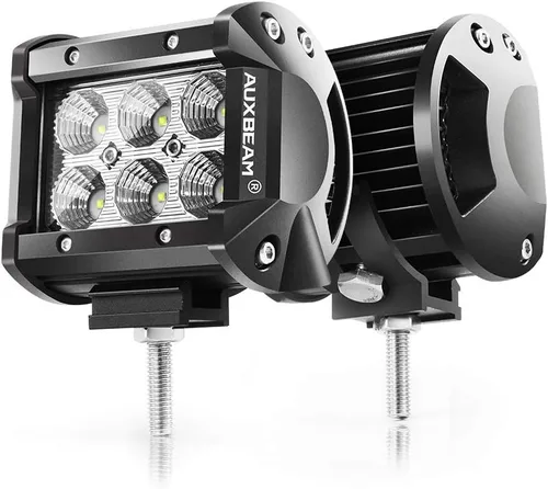 Auxbeam Barra de luz LED de 4 pulgadas, 18 W, 18 W, haz de inundación, luz de conducción todoterreno para SUV, ATV, UTV, camiones, camionetas,