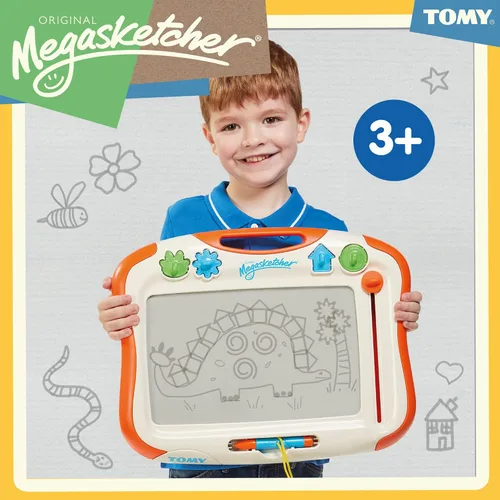 Miniatura 2 de Tom y Megasketcher - Pizarra magnética para dibujar Bloc de escritura grande con borrador mágico Juegos de viaje para niños de 3, 4, 5, 6 y más