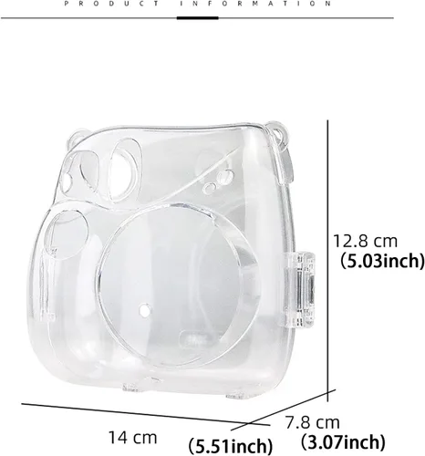 Miniatura 6 de Funda transparente para cámara instantánea Fujifilm Instax Mini 7+ 7 Plus, funda de cristal para cámara con correa de hombro extraíble Solo funda