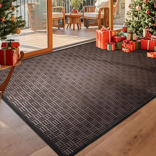 Miniatura 34 de Mibao Tapete para puerta delantera, resistente y duradero, tapete de bienvenida para interiores y exteriores, atrapador de suciedad, impermeable