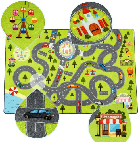 Miniatura 6 de HOMORE - Alfombra de juego para niños, alfombra para dormitorio de niños, sala de juegos de 4 x 6 pies Alfombra divertida y educativa de 48 x 76