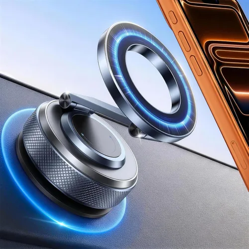 Wigoo Magsafe - Soporte magnético de vacío para teléfono para automóvil [succión de 80 libras y 3000 gf magnético] Soporte de teléfono ajustable de