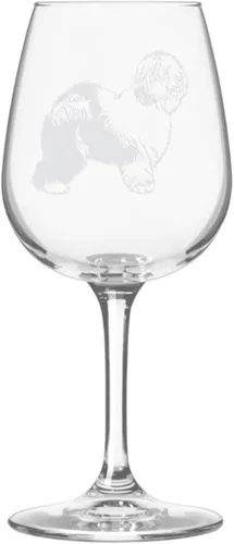 Miniatura 453 de Copa de vino de 12.75 onzas con diseño de perro grabado