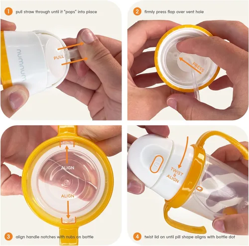 Miniatura 5 de Taza de Pajita NumNum para Bebé, Taza de Pajita con Peso, Tazas Sippy a Prueba de Derrames con Pajita para 6-12 Meses, Tazas para Beber para Niños