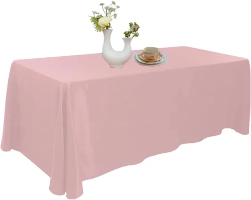 Miniatura 19 de Urby Mantel negro para mesas rectangulares de 6 a 8 pies con capacidad para 6 a 8 personas, manteles de mesa de tela para fiestas de 6 a 8 sillas