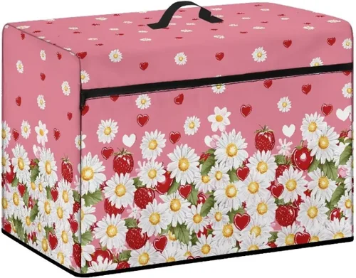 Miniatura 8 de Funda para máquina de coser con estampado floral, estilo bohemio, resistente a las manchas, ligera, impermeable, cubierta antipolvo con bolsillos