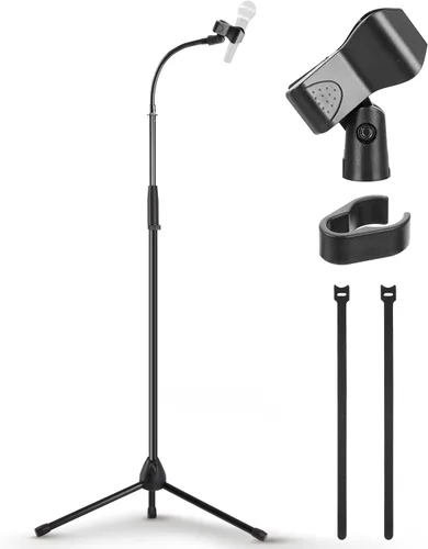 Miniatura 8 de Pyle Soporte de Micrófono Trípode Ajustable Universal - Par de Soportes Profesionales Compactos y Extensibles para Micrófono Boom de Estudio