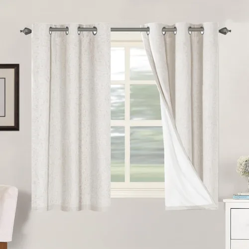 Miniatura 111 de H.VERSAILTEX Cortinas opacas de lino de 72 pulgadas de largo, 100% absolutamente opacas, con aislamiento térmico, con textura de lino, cortinas