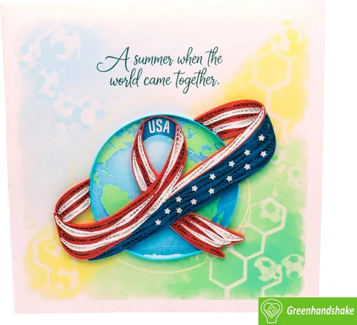 Miniatura 3 de GREENHANDSHAKE Un verano en el que el mundo se unió, tarjeta de felicitación artística quilling para cumpleaños, día de San Valentín, día