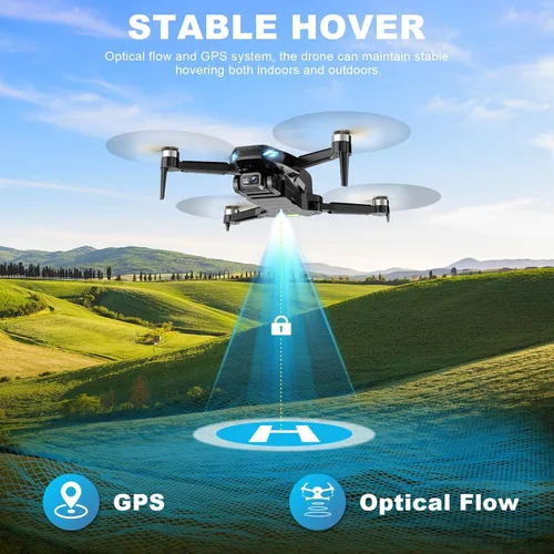 Miniatura 5 de Drone GPS con cámara para adultos, 2K HD FPV Drone con retorno automático, sígueme, vuelo circular, vuelo de punto de referencia, vuelo estable