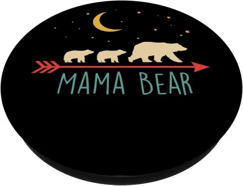Miniatura 2 de Mama Bear - Oso de mamá con 2 cubos de enchufe retro – PopSockets Grip y soporte para teléfonos y tabletas