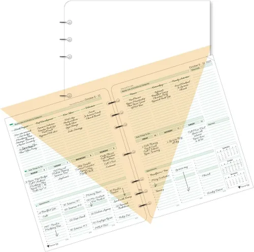 Miniatura 8 de Planner Pad Organizador de 12 meses, de 7 agujeros, hojas sueltas, embudo de 3 niveles, octubre de 2025 a septiembre de 2026 / año académico