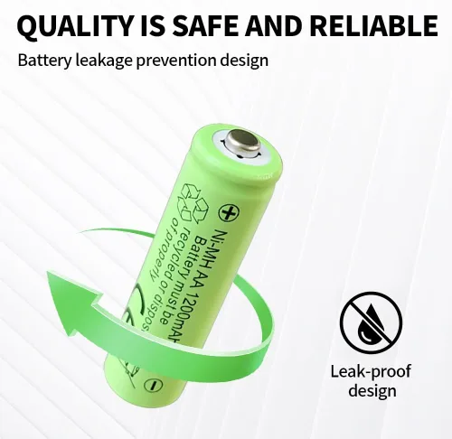 Miniatura 8 de Paquete de 8 baterías recargables AA, baterías recargables Ni-MH de 1.2 V 1200 mAh para luces solares, recarga hasta 1000 veces