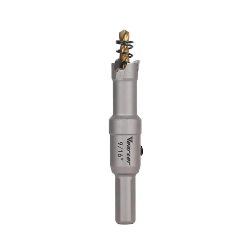 Sierra perforadora de carburo de 9/16 pulgadas (0.551 in) para metal duro, cortador de agujeros con punta de carburo de tungsteno con broca piloto