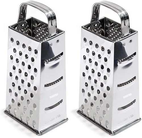 Norpro Rallador de acero inoxidable de 4 lados de 8.25 pulgadas de alto (paquete de 2)