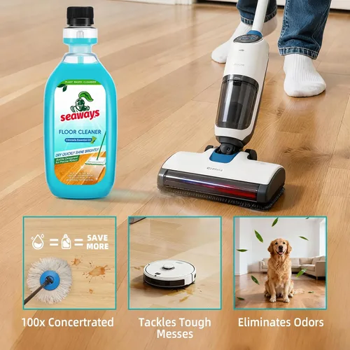 Miniatura 7 de Seaways Solución de limpieza de trapeador robot, limpiador de suelo concentrado 100X compatible con todos los robots aspiradores y trapeadores