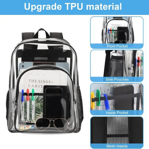 Miniatura 4 de Mochila transparente resistente para el trabajo XL, Claro, Moda