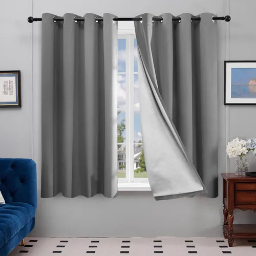 Miniatura 56 de Deconovo - Cortinas opacas para dormitorio con ojales, cortinas sólidas con aislamiento térmico, bloquean el calor, oscurecen la habitación, ahorran